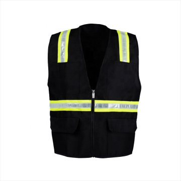 High visibility china black reflective security custom elastic safety vest